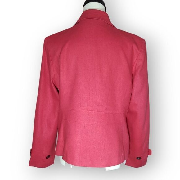 Vintage Tradition Linen Blend Raspberry Pink Blazer US 12P - Picture 5 of 11